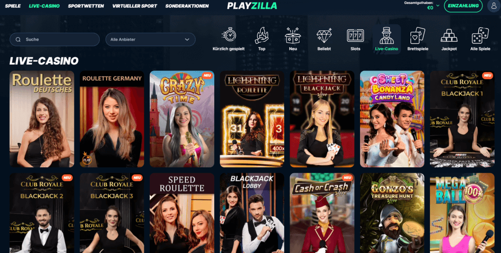 PlayZilla Live Casino