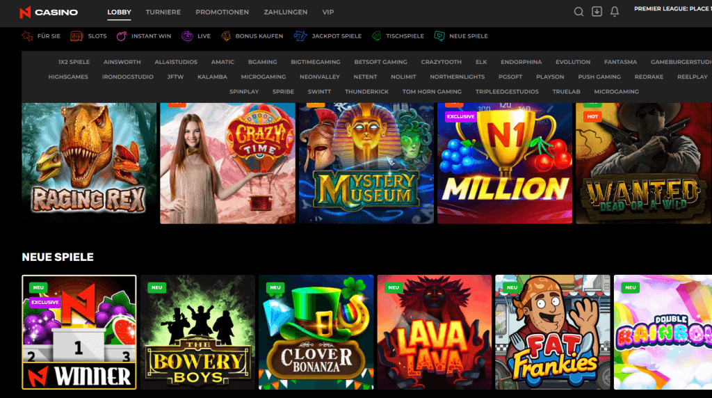 N1 Casino Game Selection